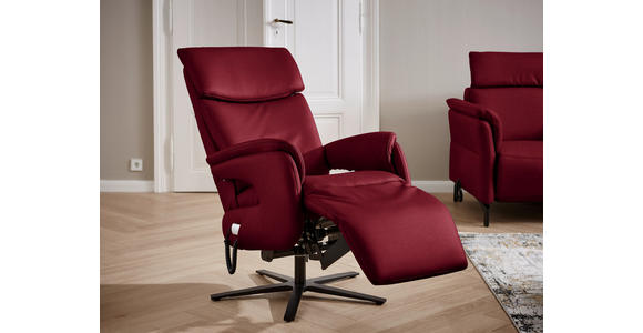 RELAXSESSEL in Textil Rot  - Rot/Schwarz, Design, Textil/Metall (70/117/85cm) - Dieter Knoll