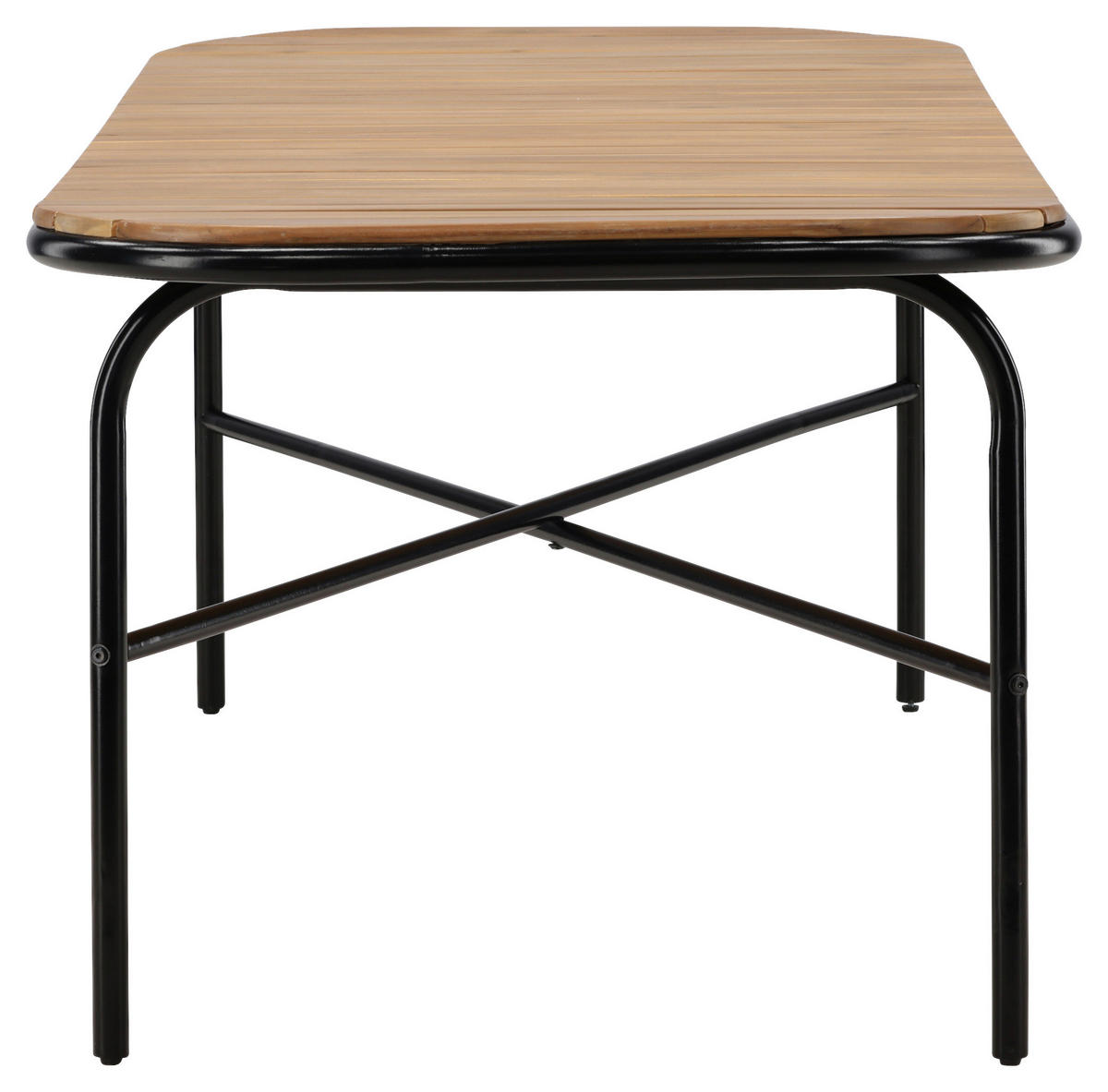UTEBORD metall, trä rektangulär  - svart, Klassisk, metall/trä (200/90/75cm) - Gardenson