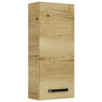 HÄNGESCHRANK 30/70/17 cm  - Eichefarben/Schwarz, KONVENTIONELL, Glas/Holzwerkstoff (30/70/17cm) - Sadena