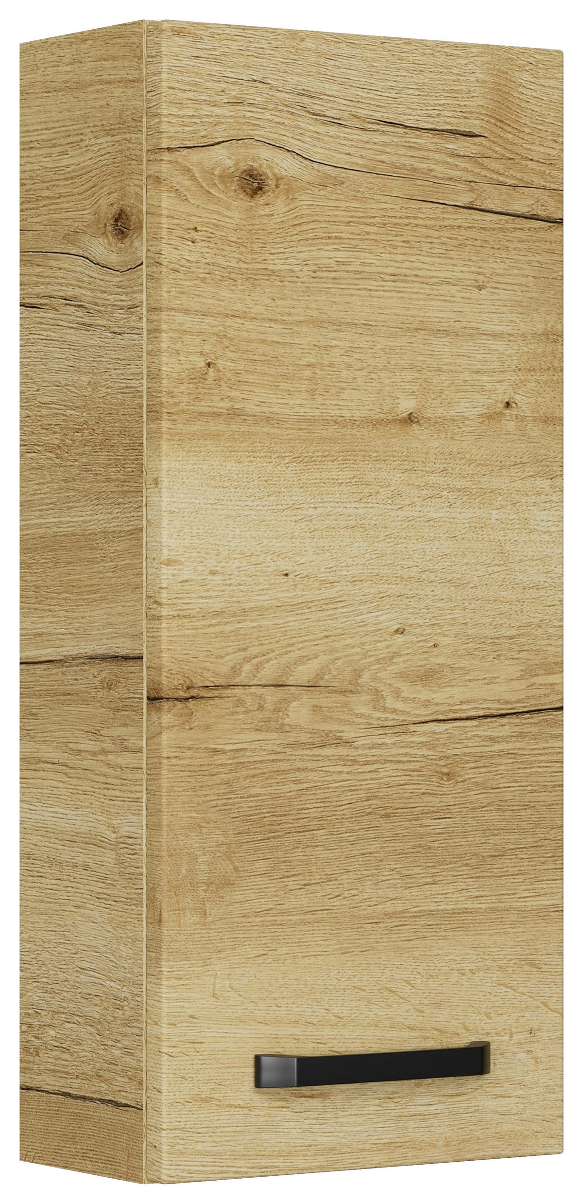 HÄNGESCHRANK 30/70/17 cm  - Eichefarben/Schwarz, KONVENTIONELL, Glas/Holzwerkstoff (30/70/17cm) - Sadena