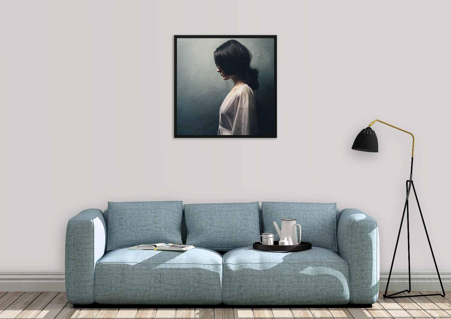 BILD 74/74 cm  - Dunkelgrün/Schwarz, Design, Holz/Kunststoff (74/74cm)