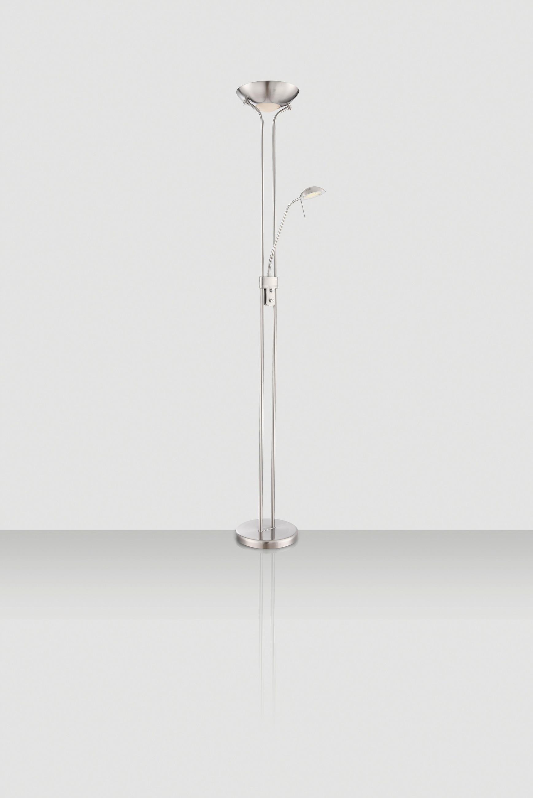 LED-DECKENFLUTER - Nickelfarben, Basics, Glas/Metall (25,5/180cm) - Novel