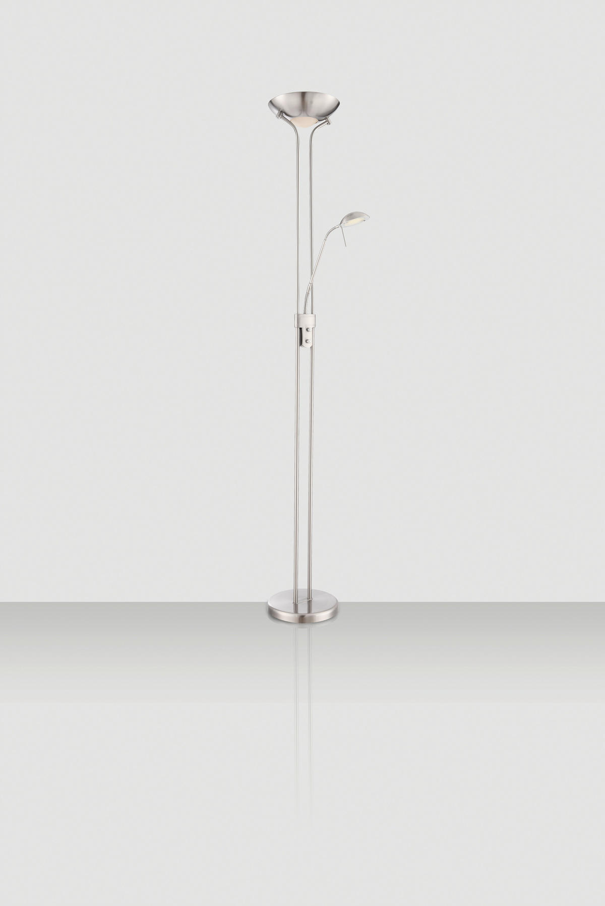 LAMPADAR LED ILUMINARE ÎN SUS - culoare nichel, Basics, sticlă/metal (25,5/180cm) - Novel