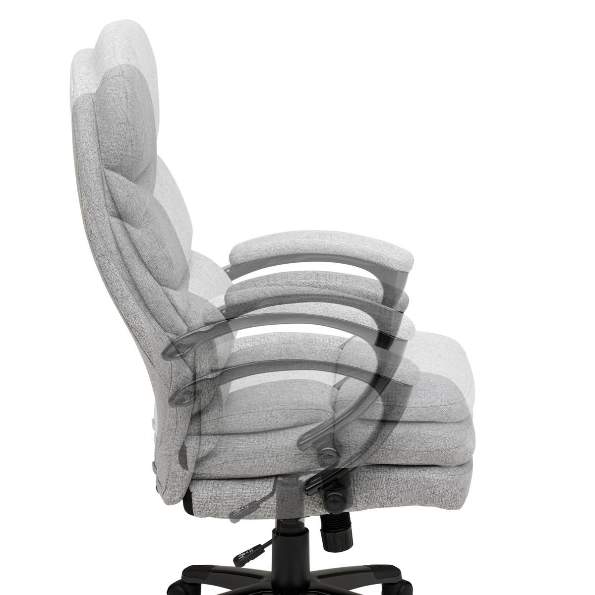 KANCELÁŘSKÉ KŘESLO, tkaná látka, šedá, černá - šedá/černá, Moderní, kov/textil (70/115-123/77cm) - MID.YOU