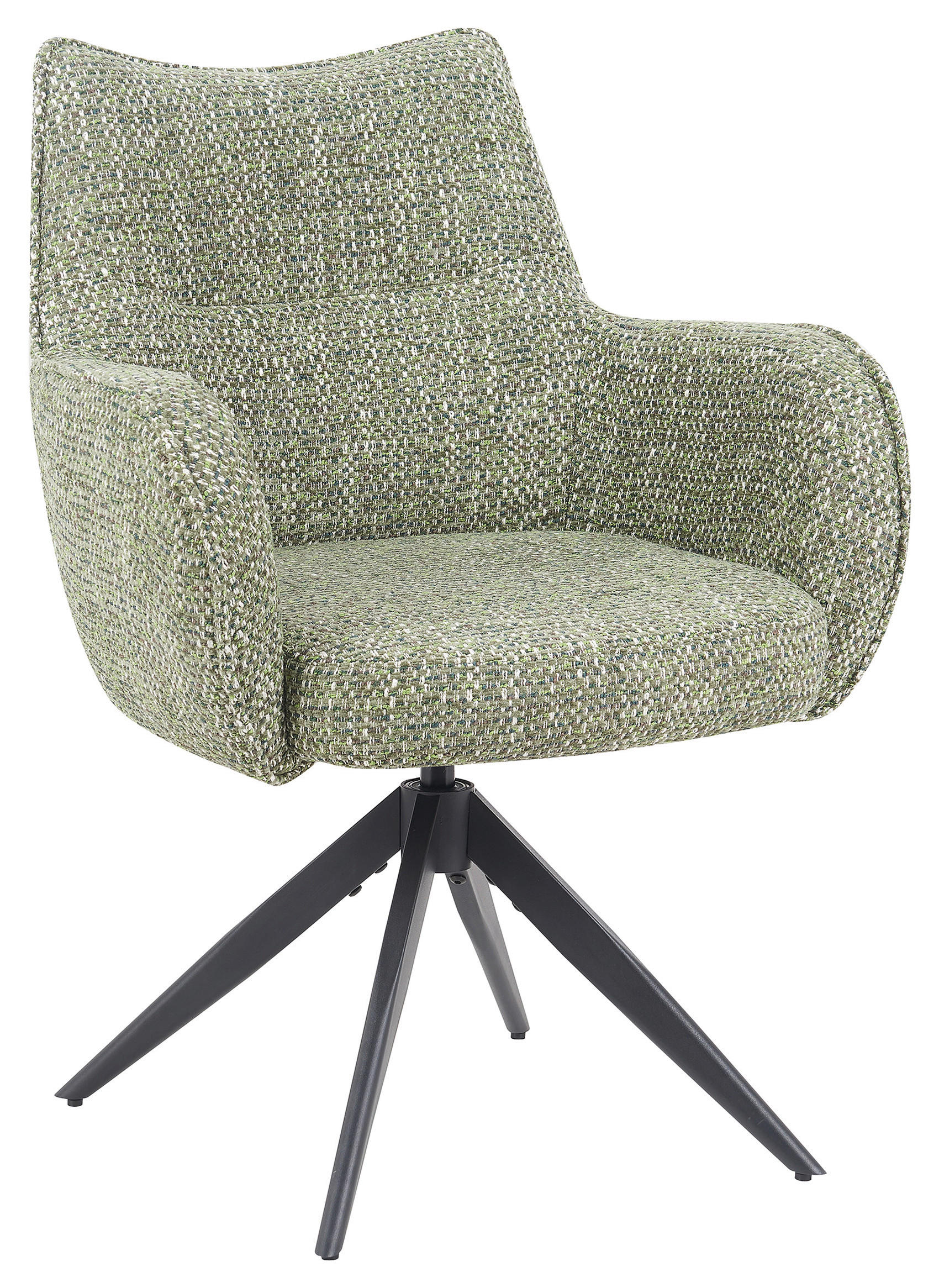 ARMLEHNSTUHL  in Chenille  - Schwarz/Grün, MODERN, Textil/Metall (63/88/63cm) - Livetastic
