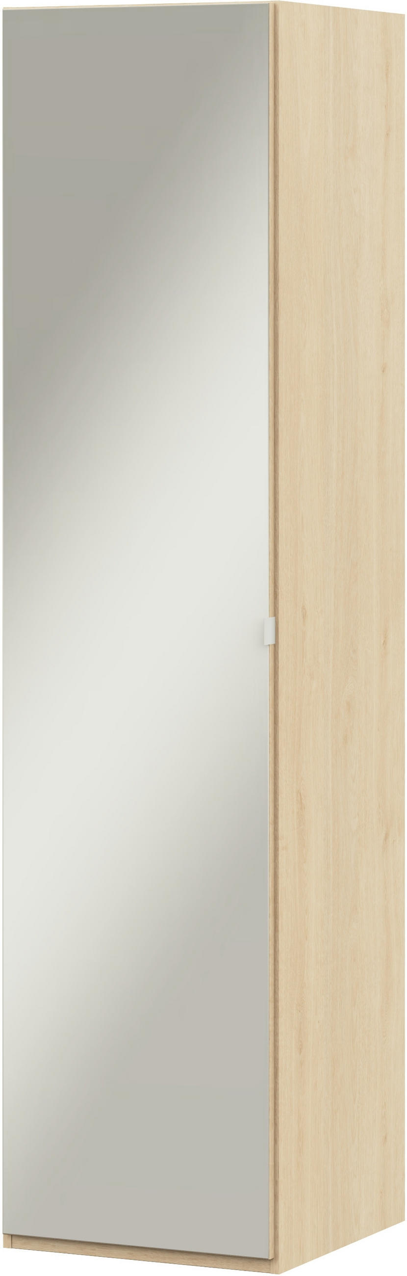 KLEIDERSCHRANK 1-türig Eichefarben  - Edelstahlfarben/Eichefarben, Design, Glas/Holzwerkstoff (51,3/213,6/59,3cm) - Cantus