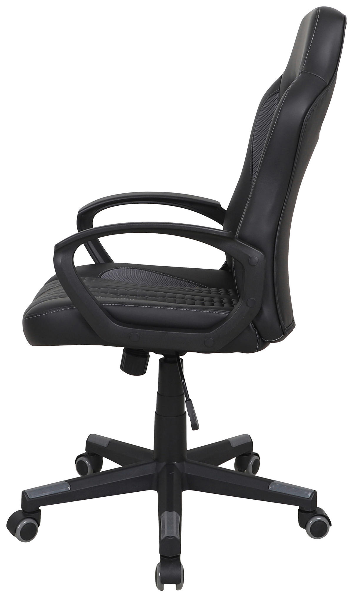 GAMINGSTUHL Grau, Schwarz Textil, Kunststoff   - Schwarz/Grau, MODERN, Kunststoff/Textil (56/104-113/64cm) - MID.YOU