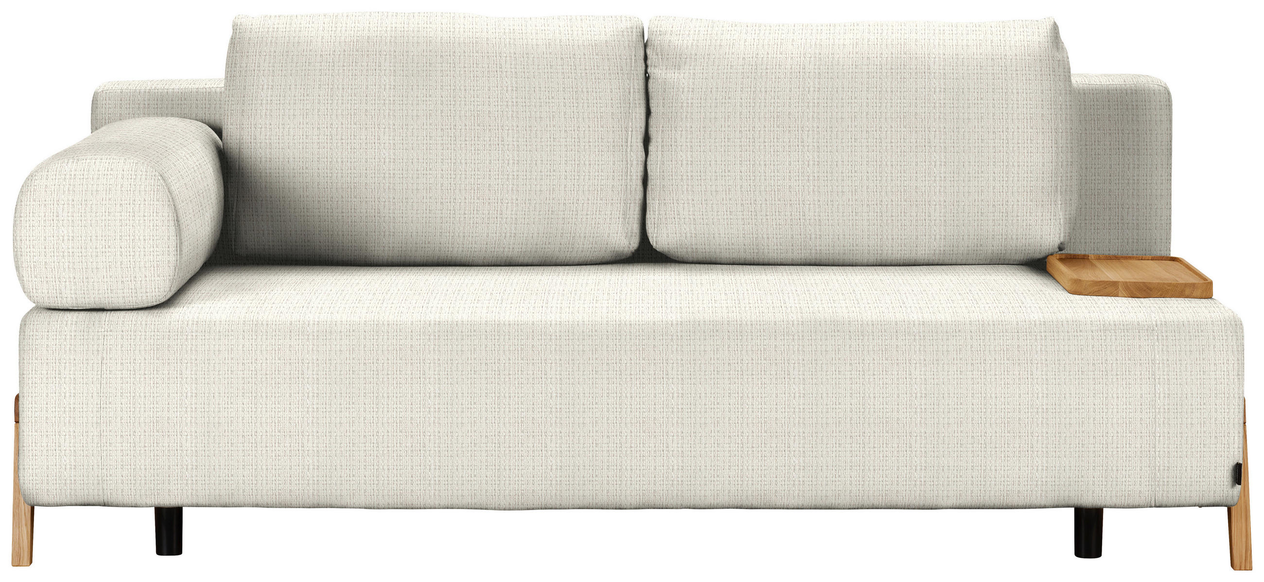 SCHLAFSOFA Chenille Ecru  - Ecru/Naturfarben, Design, Holz/Textil (211/88/102cm) - Niels Andersson