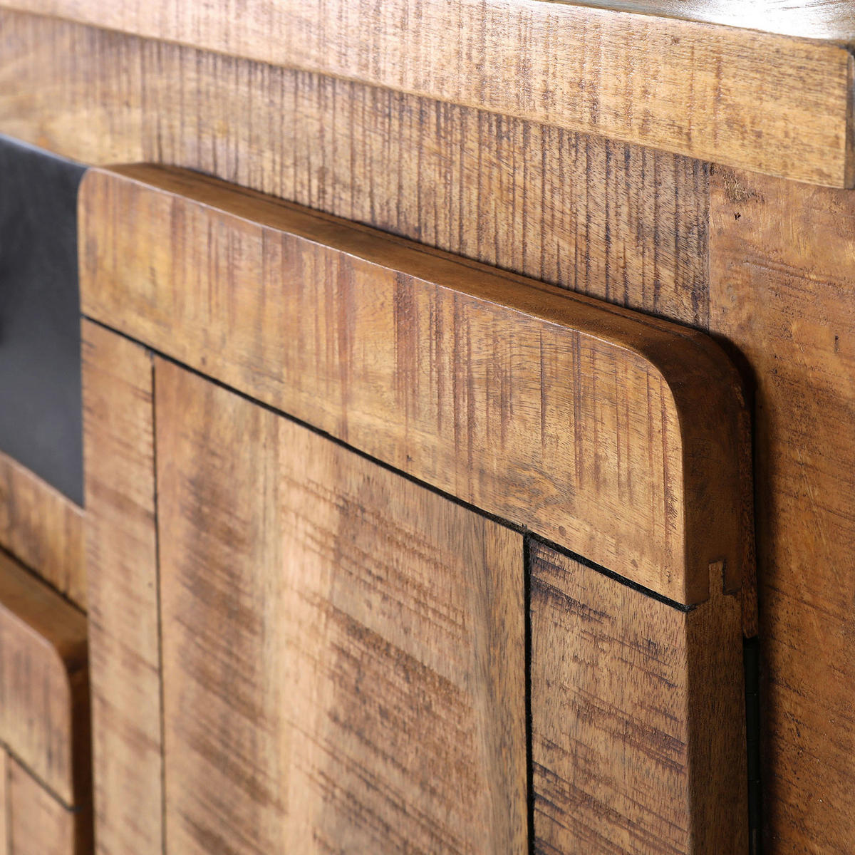 SCHUHSCHRANK Mangoholz massiv Braun  - Schwarz/Braun, LIFESTYLE, Holz/Metall (135/115/40cm) - Landscape