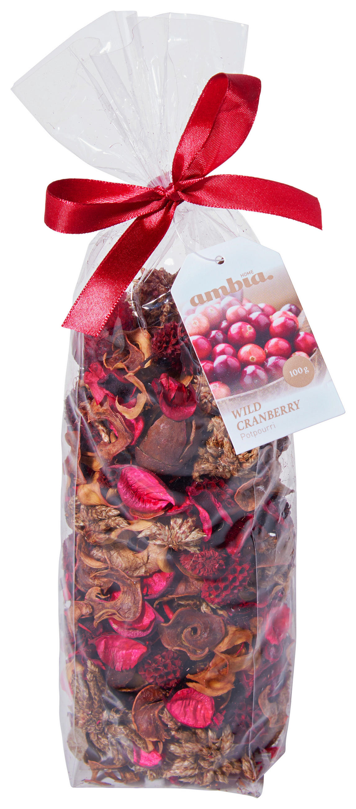 AROMATICKÁ SMĚS - POTPOURRI brusinka - bordeaux/hnědá, Basics, přírodní materiály (7,5/27/5cm) - Ambia Home