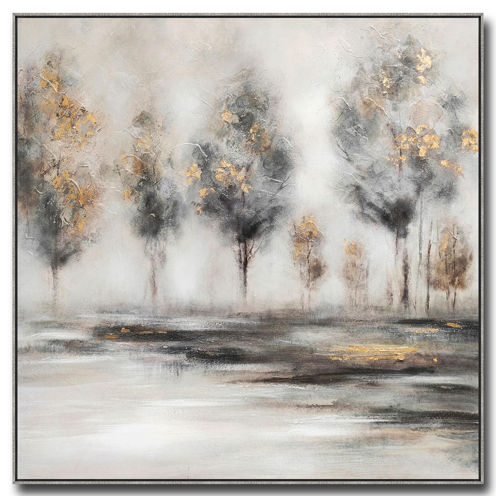 OBRAZ NA PLÁTNĚ, 100/100/3.5 cm - Basics, dřevo (100/100/3.5cm)