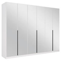 DREHTÜRENSCHRANK 271/210/54 cm,  in Weiß, 6-türig  - Weiß/Grau, MODERN, Holzwerkstoff/Metall (271/210/54cm) - Rauch Möbel