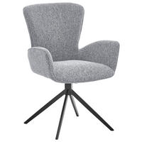 ARMLEHNSTUHL  in Eisen Jacquard, Flachgewebe  - Schwarz/Grau, Design, Textil/Metall (63/92/63cm) - Valdera