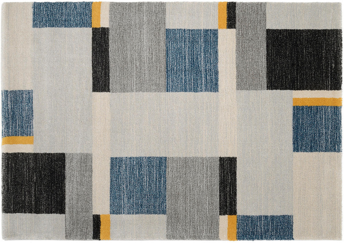 LÄUFER 80/200 cm Palazzo Bloc  - Blau/Gelb, LIFESTYLE, Textil (80/200cm) - Novel