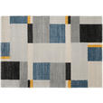 WEBTEPPICH 65/130 cm Palazzo Bloc Blau, Gelb, Grau - Blau/Gelb, LIFESTYLE, Textil (65/130cm) - Novel