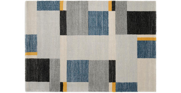 WEBTEPPICH 65/130 cm Palazzo Bloc Blau, Gelb, Grau - Blau/Gelb, LIFESTYLE, Textil (65/130cm) - Novel