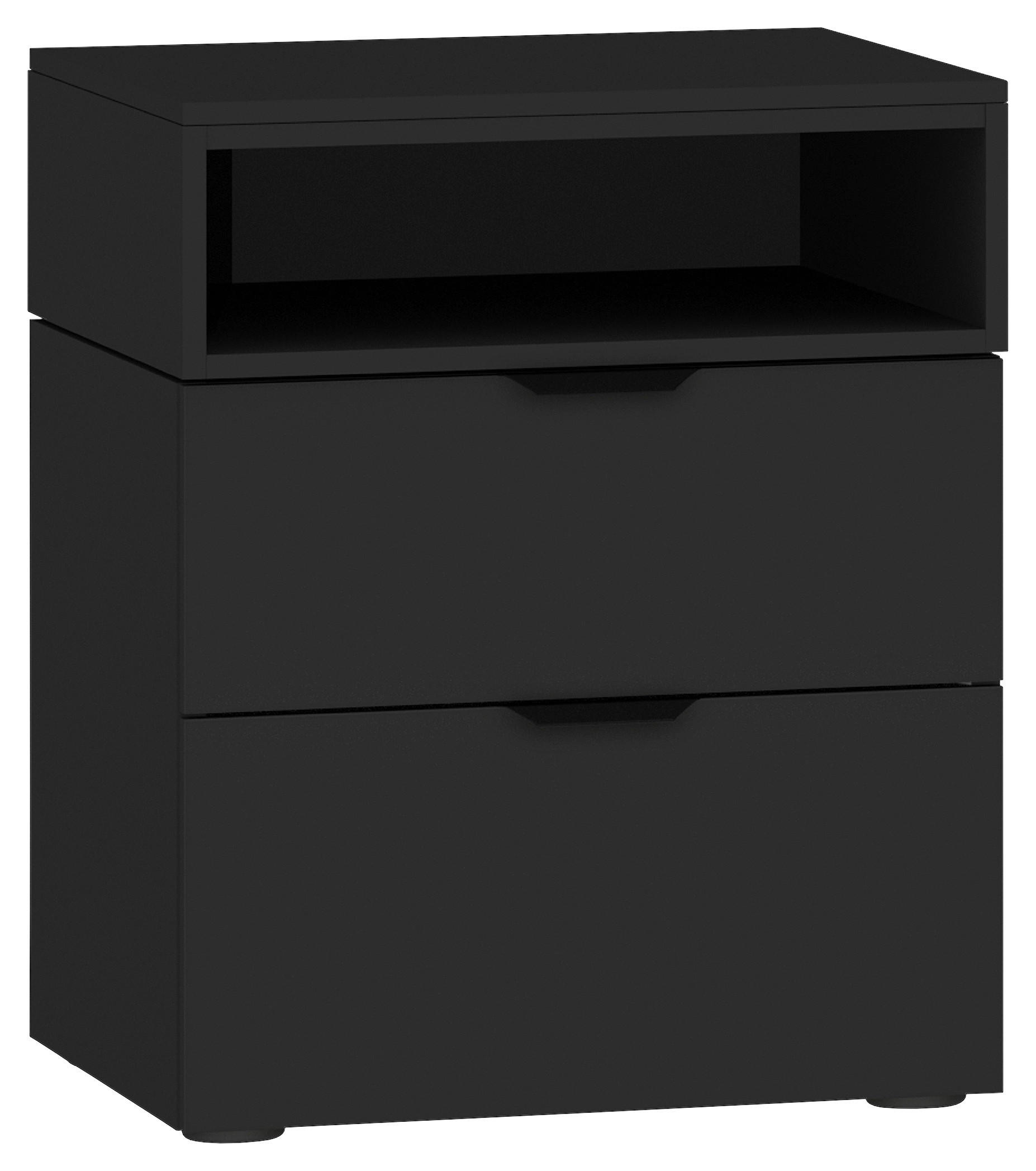 NACHTKÄSTCHEN 45/55/43 cm  in Schwarz  - Schwarz, Design, Holzwerkstoff/Kunststoff (45/55/43cm) - Jutzler