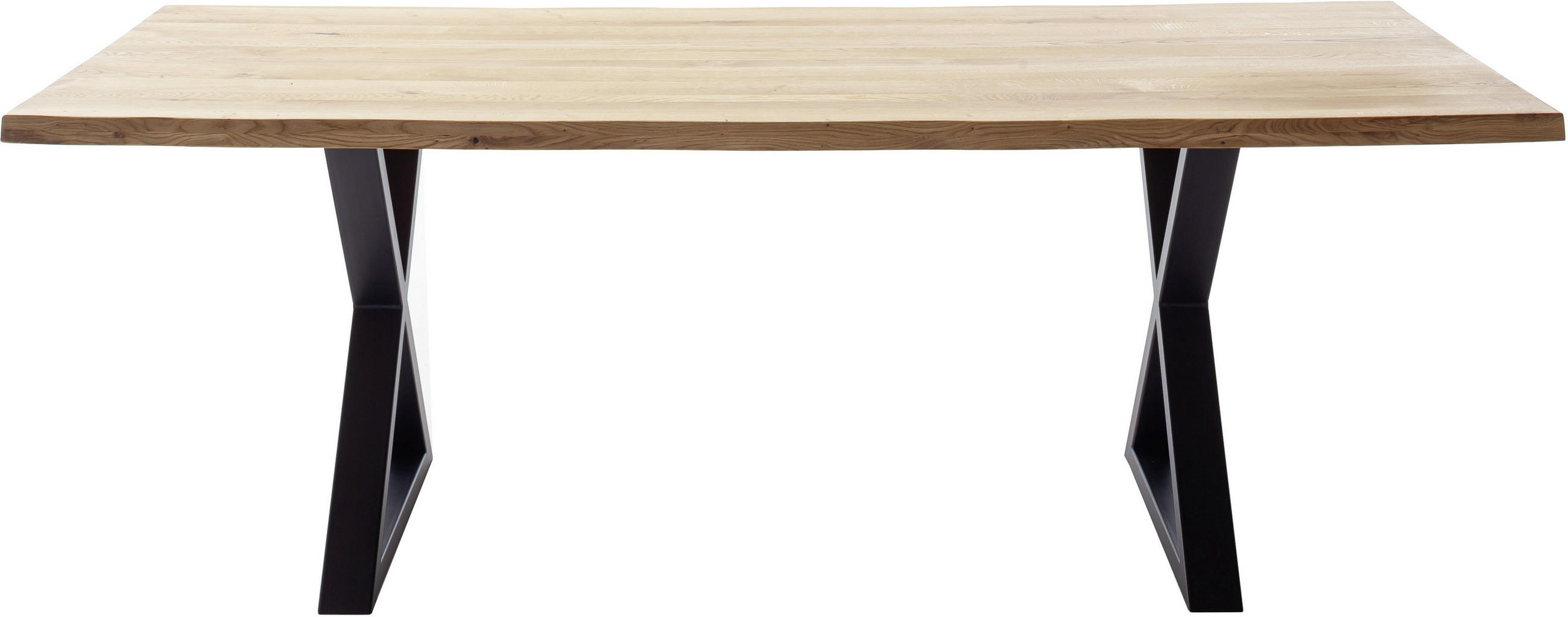 ESSTISCH in Holz 200/100/76 cm  - Wildeiche/Schwarz, KONVENTIONELL, Holz/Metall (200/100/76cm) - Valdera