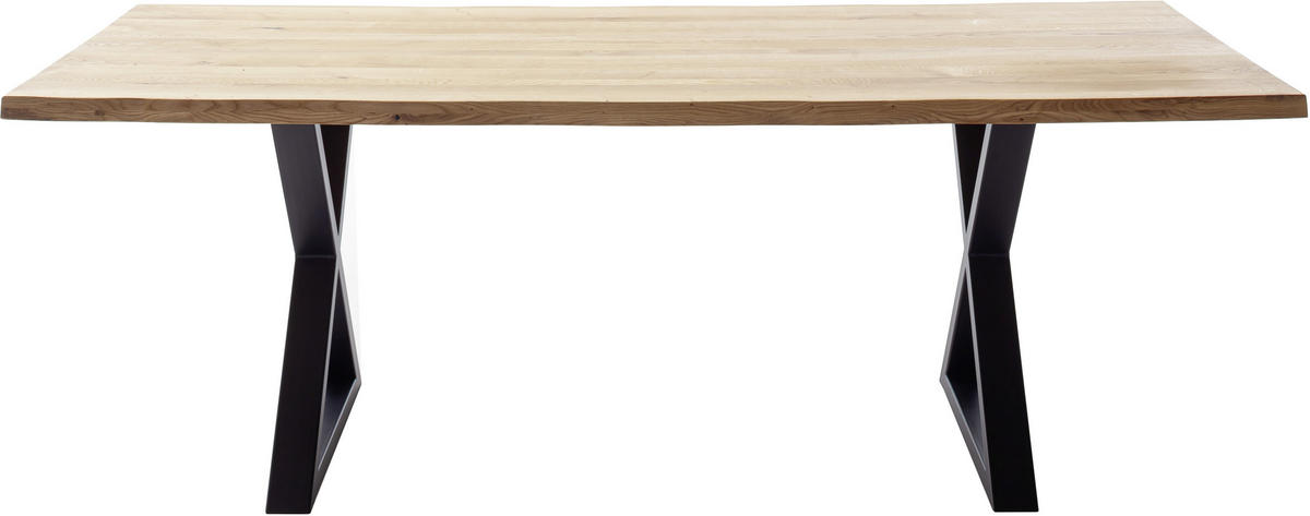 ESSTISCH in Holz 200/100/76 cm  - Wildeiche/Schwarz, Konventionell, Holz/Metall (200/100/76cm) - Valdera