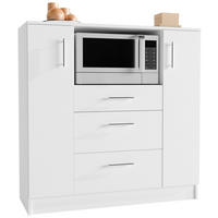 BUFFET 109/110/40 cm  in Weiß  - Alufarben/Weiß, Design, Holzwerkstoff/Metall (109/110/40cm) - MID.YOU