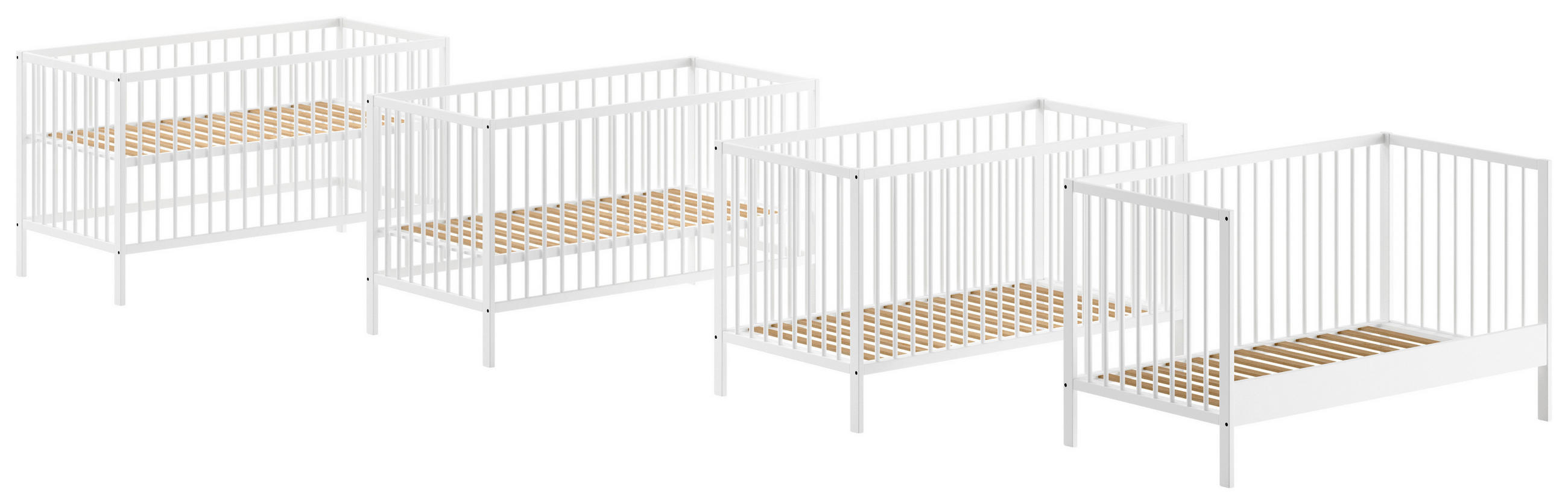 KINDER-/JUNIORBETT 70/140 cm  in Weiß  - Weiß, MODERN, Holz (70/140cm) - MID.YOU