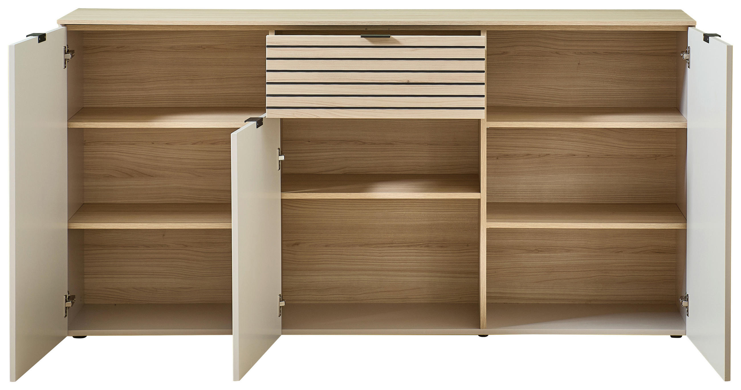 TÁLALÓSZEKRÉNY 180/90/45 cm  - fekete/kasmír, Modern, faalapú anyag/fém (180/90/45cm) - Hom`in