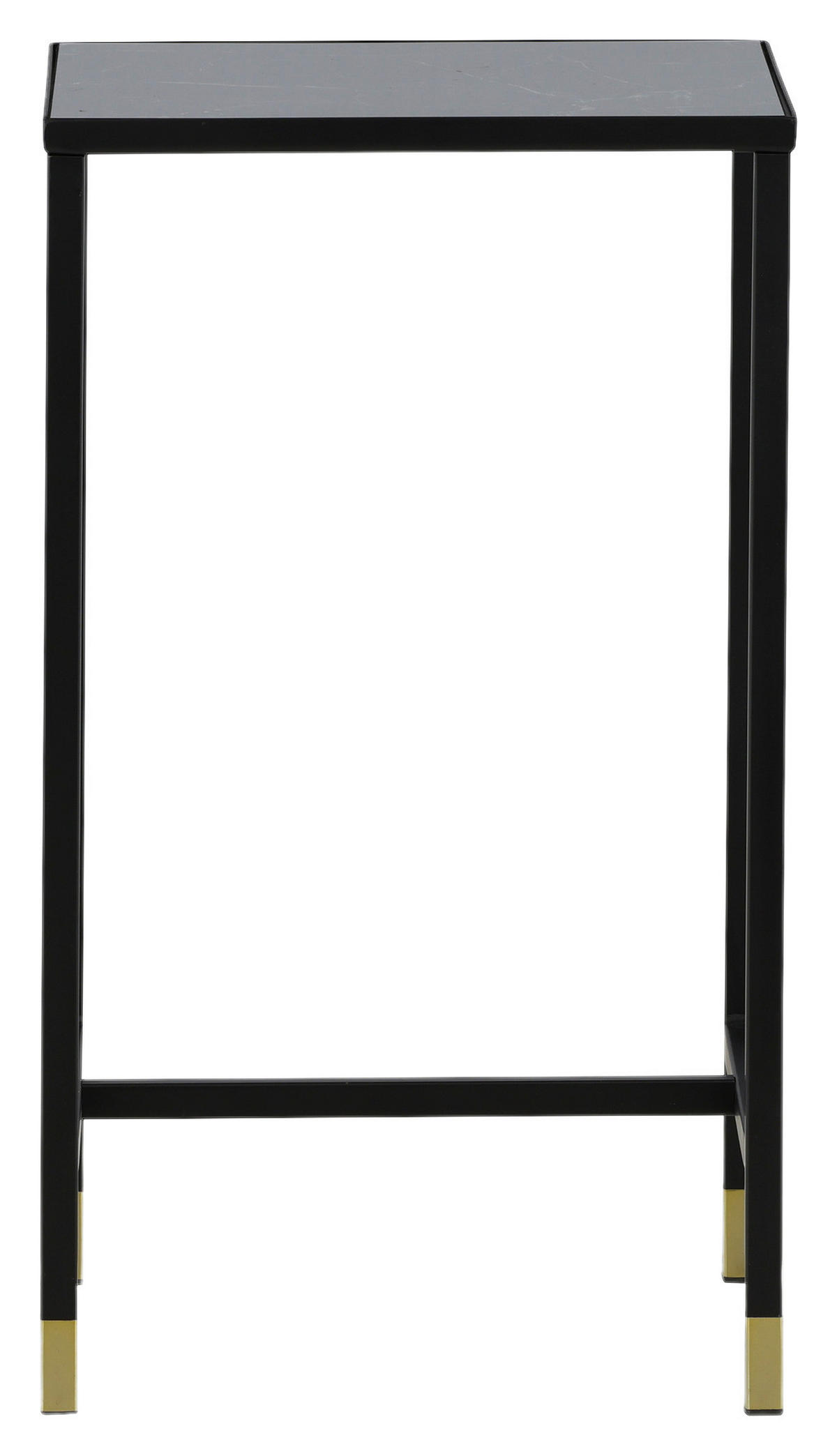 BEISTELLTISCH 40/40/70 cm Schwarz, Messingfarben quadratisch  - Messingfarben/Schwarz, Design, Glas/Metall (40/40/70cm) - Livetastic