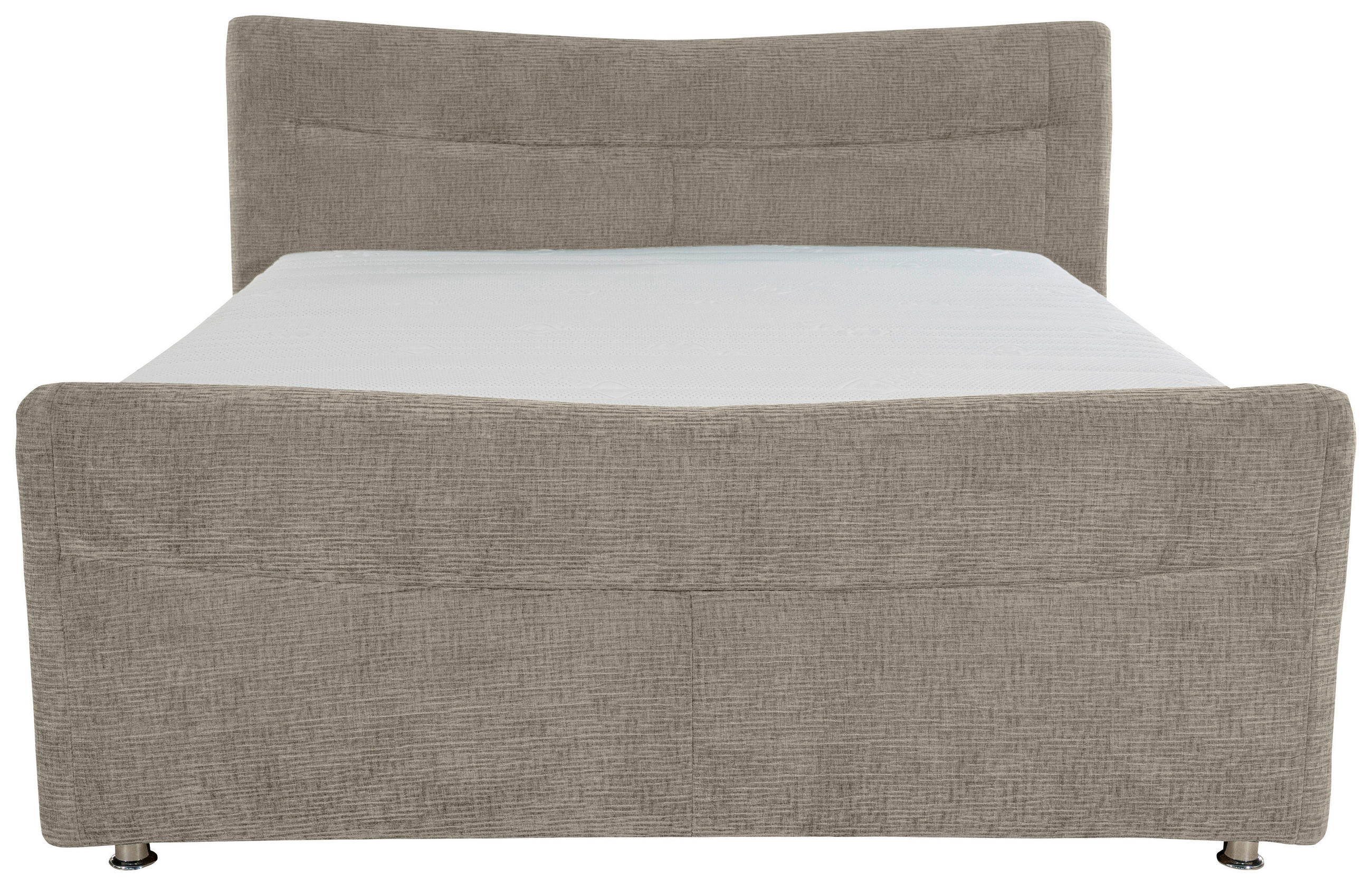 BOXSPRINGBETT 180/200 cm  in Greige  - Chromfarben/Greige, KONVENTIONELL, Textil/Metall (180/200cm) - Esposa