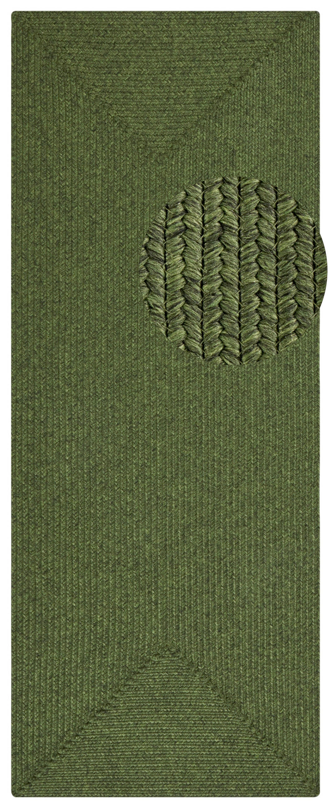 LÄUFER 80/200 cm Braided  - Smaragdgrün, Basics, Kunststoff (80/200cm)