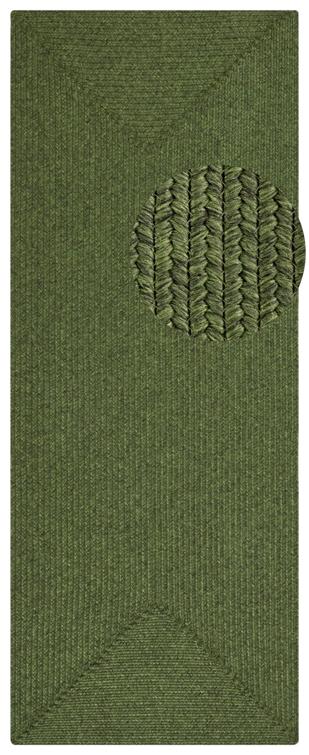 LÄUFER 80/200 cm Braided  - Smaragdgrün, Basics, Kunststoff (80/200cm)