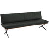 SITZBANK 214/88/66 cm Echtleder Schwarz, Dunkelgrün Nussbaum furniert Metall  - Dunkelgrün/Schwarz, Design, Leder/Holz (214/88/66cm) - Koinor