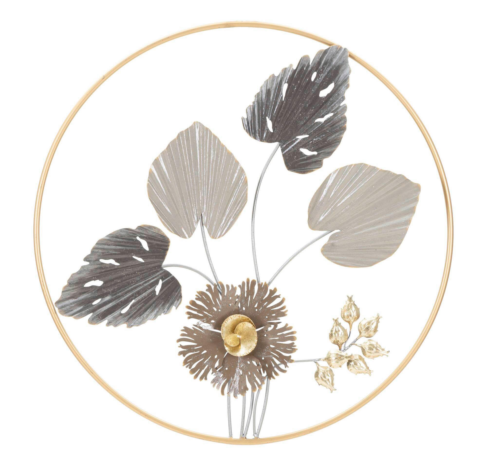 Mauro Ferretti Wanddeko Gold, Schwarz, Grau 65.40x65.40x4.4 cm