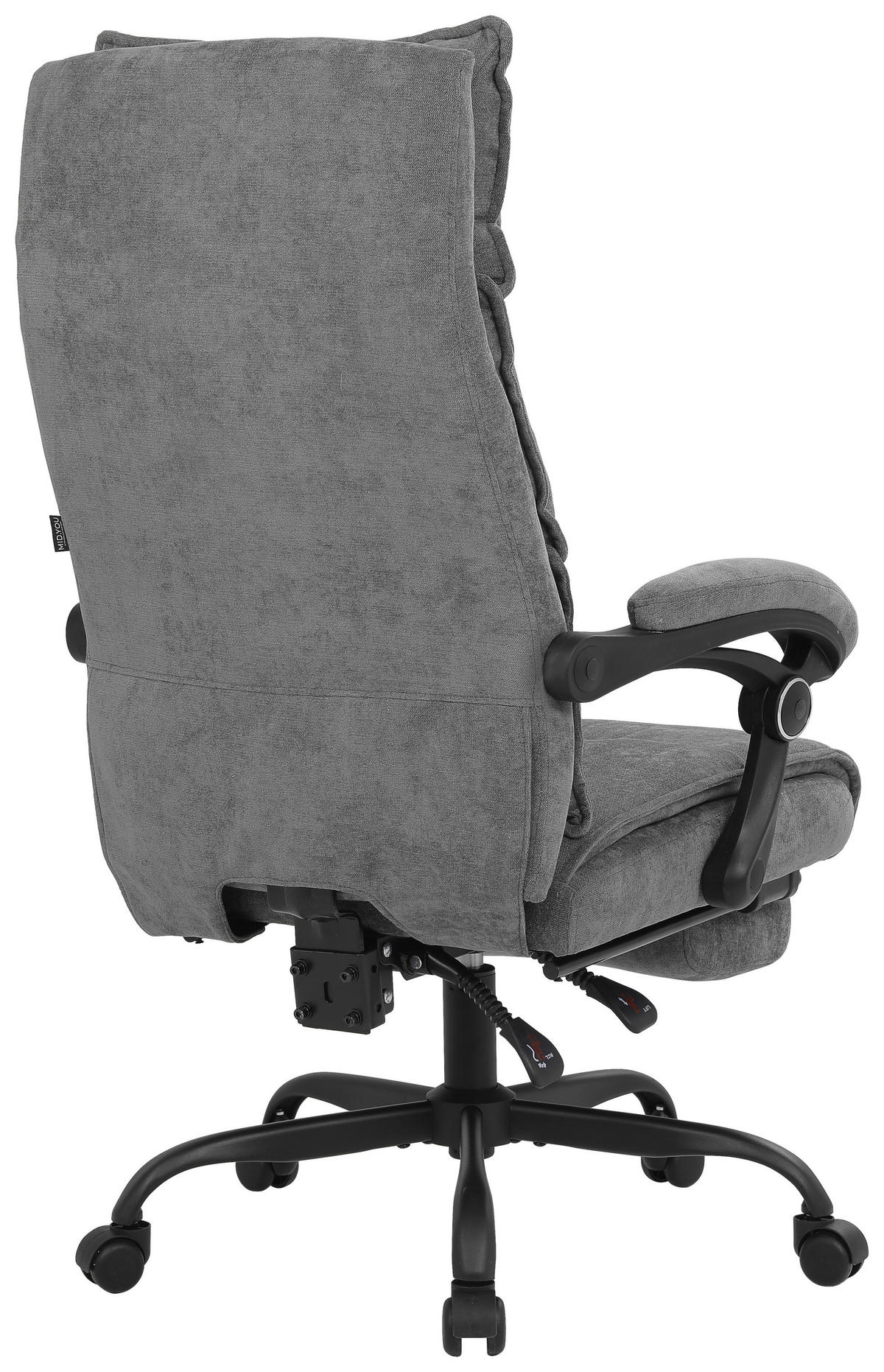 DREHSTUHL  in Chenille Grau  - Schwarz/Grau, Lifestyle, Holz/Kunststoff (66/112-120/62cm) - MID.YOU
