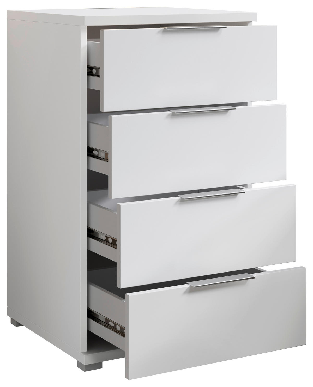 NACHTSCHRANK 46/79/42 cm  - Alufarben/Weiß, KONVENTIONELL, Holzwerkstoff/Kunststoff (46/79/42cm) - Boxxx