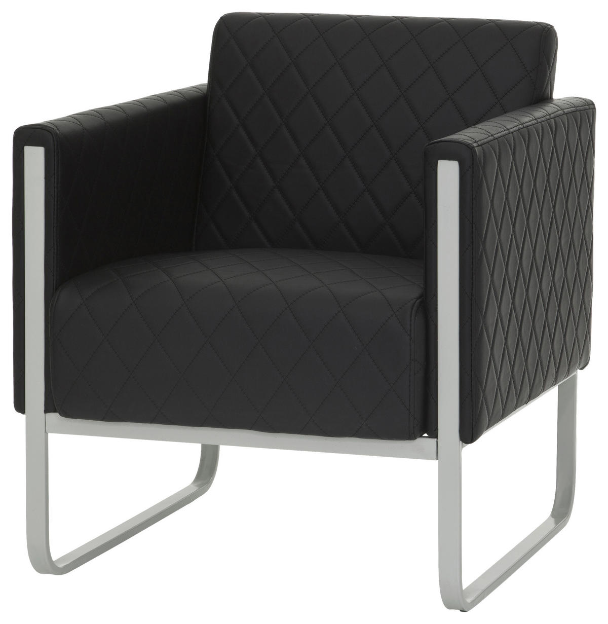 SESSEL Lederlook Schwarz, Hellgrau    - Hellgrau/Schwarz, MODERN, Textil/Metall (67/78/71cm) - MID.YOU