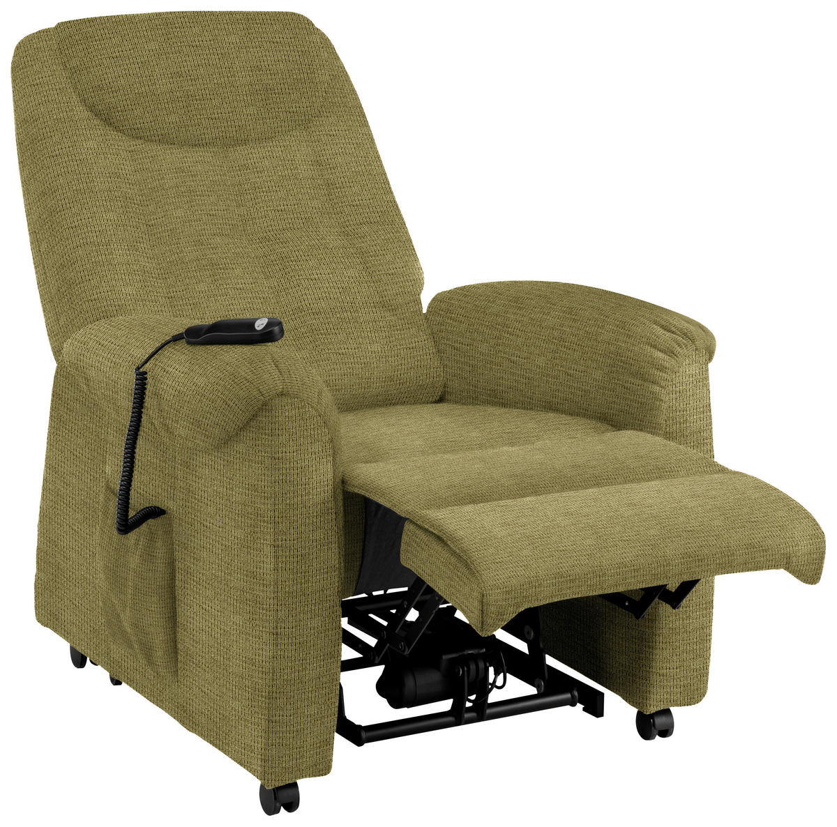 FERNSEHSESSEL in Mikrofaser Olivgrün  - Schwarz/Olivgrün, KONVENTIONELL, Kunststoff/Textil (83/113/92cm) - Xora