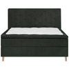 BOXSPRINGBETT 160/200 cm  in Dunkelgrün  - Dunkelgrün/Eichefarben, KONVENTIONELL, Holz/Textil (160/200cm) - Welnova