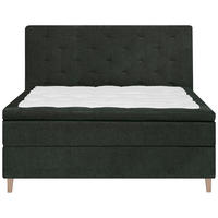 BOXSPRINGBETT 180/200 cm  in Dunkelgrün  - Dunkelgrün/Eichefarben, KONVENTIONELL, Holz/Textil (180/200cm) - Welnova