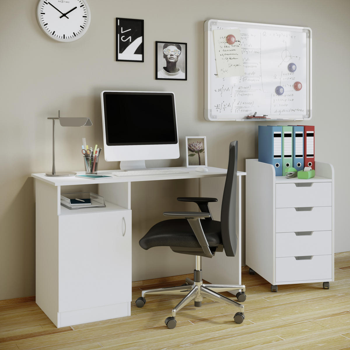 ROLLCONTAINER 40/74/50 cm  - Weiss, Konventionell, Holzwerkstoff/Kunststoff (40/74/50cm) - MID.YOU