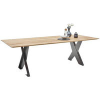 ESSTISCH in Holz 200/100/77 cm  - Eichefarben/Anthrazit, Design, Holz/Metall (200/100/77cm) - Dieter Knoll