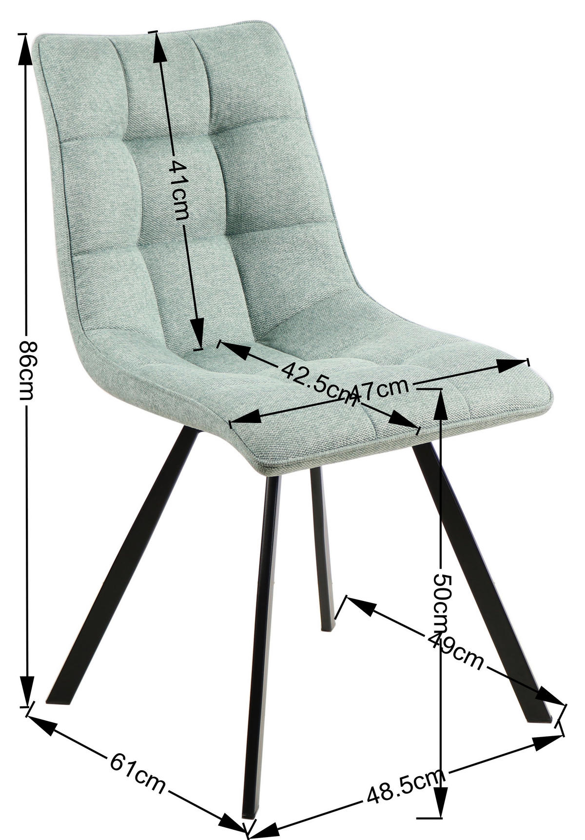 STOLIČKA, 47/61/86 cm - čierna/zelená, Design, kov/textil (47/61/86cm) - Xora