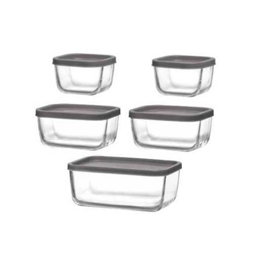 SET POSUDA ZA ČUVANJE NAMIRNI    - prozirno, Basics, staklo/plastika