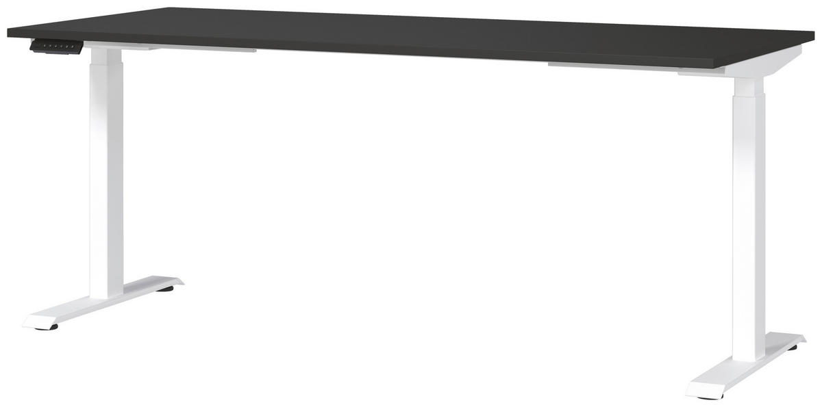 SCHREIBTISCH höhenverstellbar  - Graphitfarben/Weiß, MODERN, Holzwerkstoff/Metall (180/80/72-118cm) - Novel