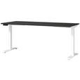 SCHREIBTISCH höhenverstellbar  - Graphitfarben/Weiß, MODERN, Holzwerkstoff/Metall (180/80/72-118cm) - Novel