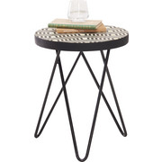 BEISTELLTISCH in Holzwerkstoff, Metall 40/40/50 cm - Schwarz/Weiß, Trend, Holzwerkstoff/Metall (40/40/50cm) - Ambia Home