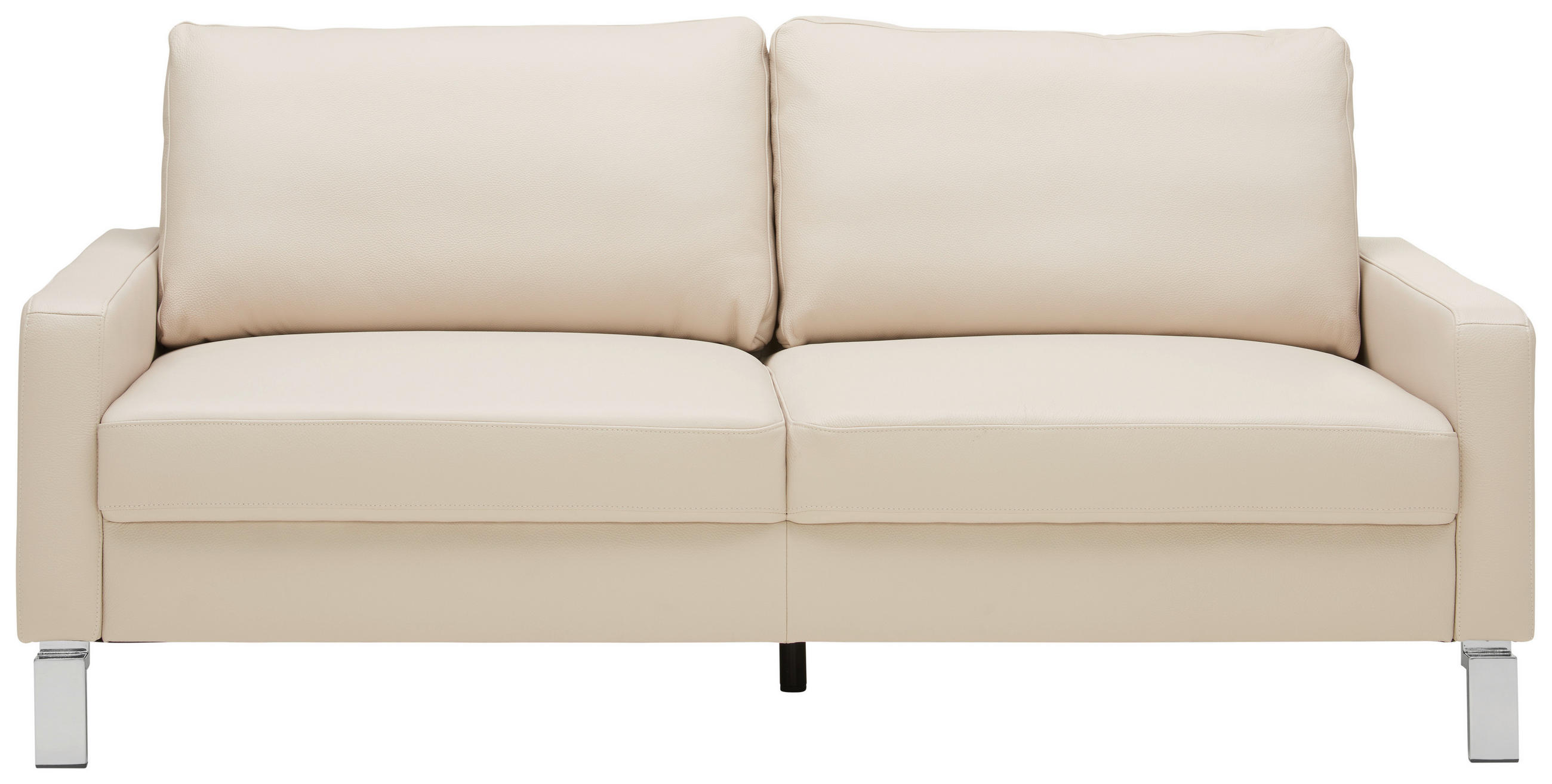 DVOUMÍSTNÁ POHOVKA, béžová, pravá kůže - barvy chromu/béžová, Design, kov/kůže (184/81/97cm) - Pure Home Lifestyle