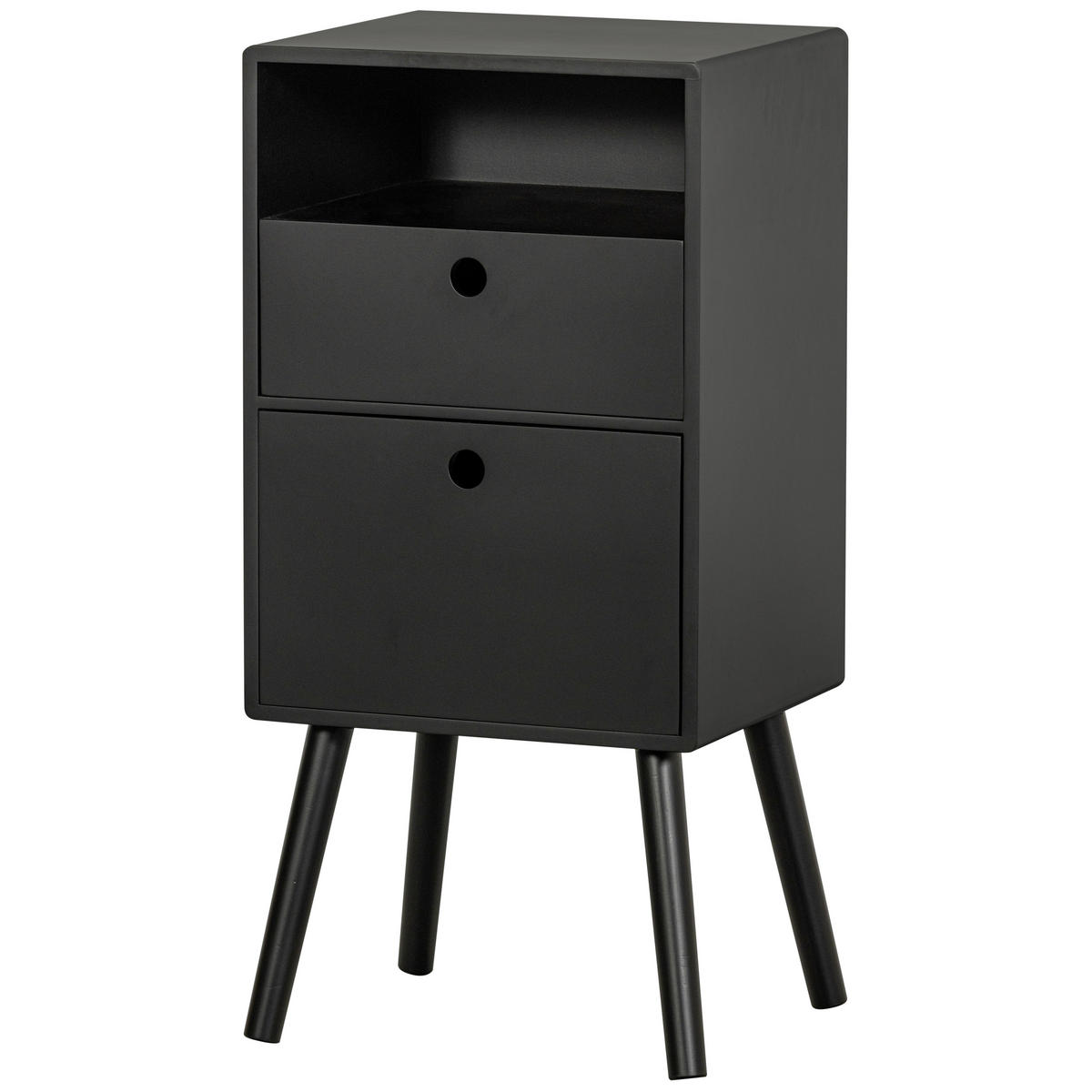 NACHTTISCH  - Schwarz, Design, Holzwerkstoff (36/30/75cm) - Livetastic