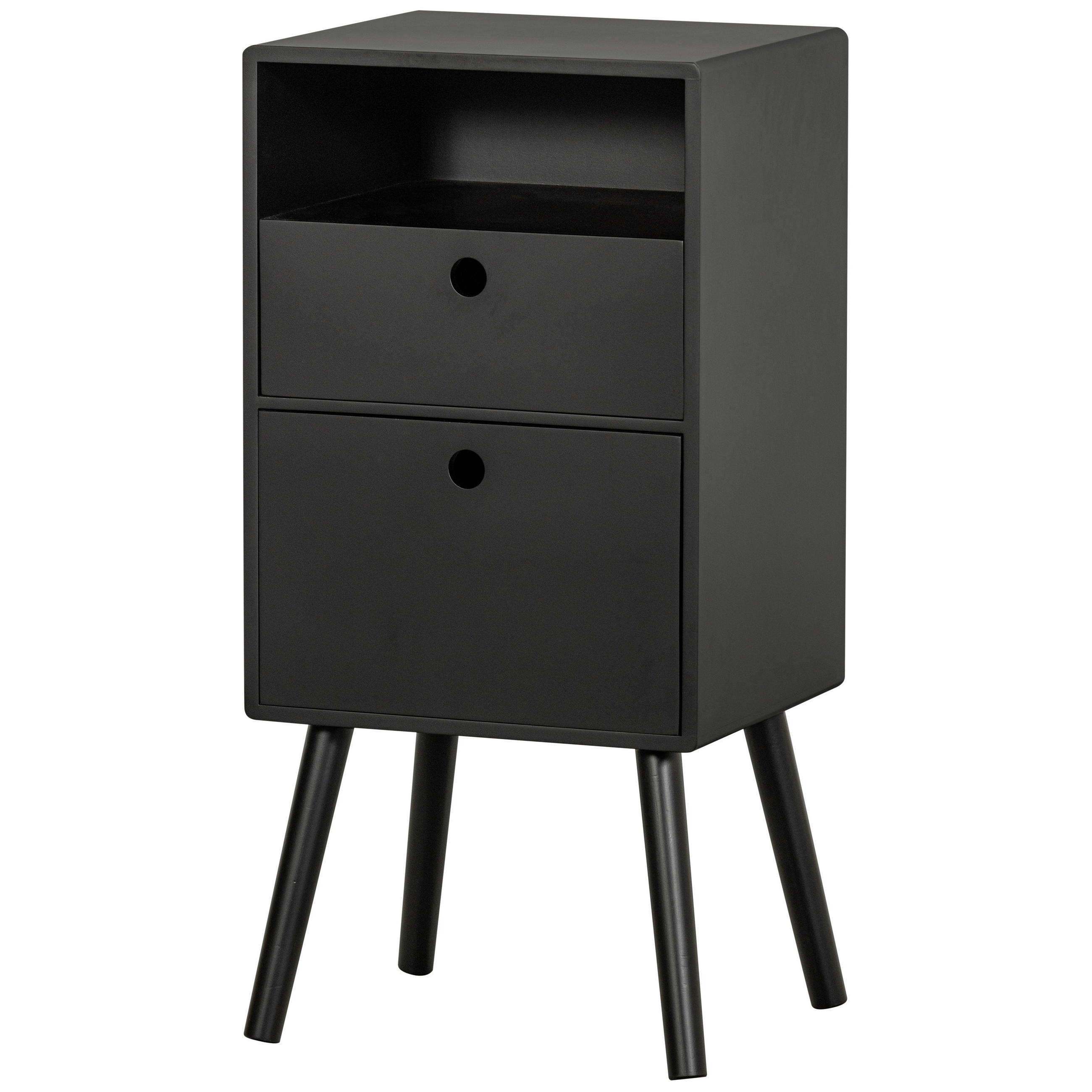 Livetastic Nachttisch Ozzy Schwarz 30x75x36 cm