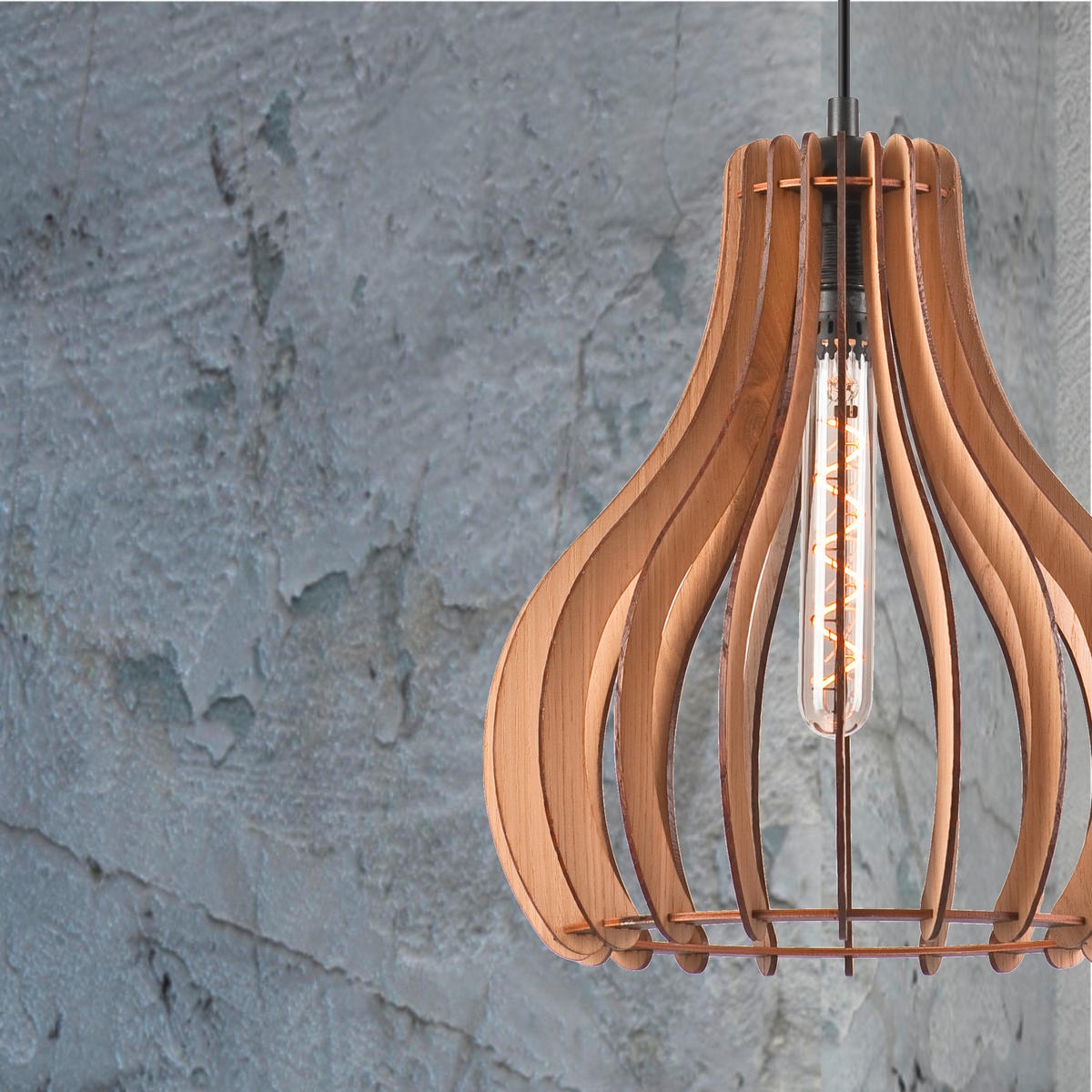 HÄNGELEUCHTE 29/120 cm  - Eichefarben/Kernbuche, Natur, Holz (29/120cm)