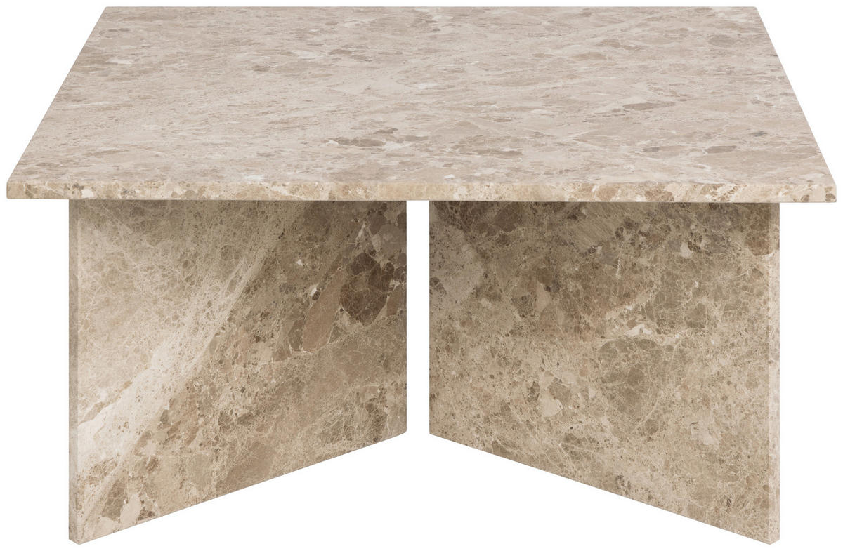 COUCHTISCH in Stein 90/90/42 cm  - Creme, Design, Stein (90/90/42cm) - Livetastic